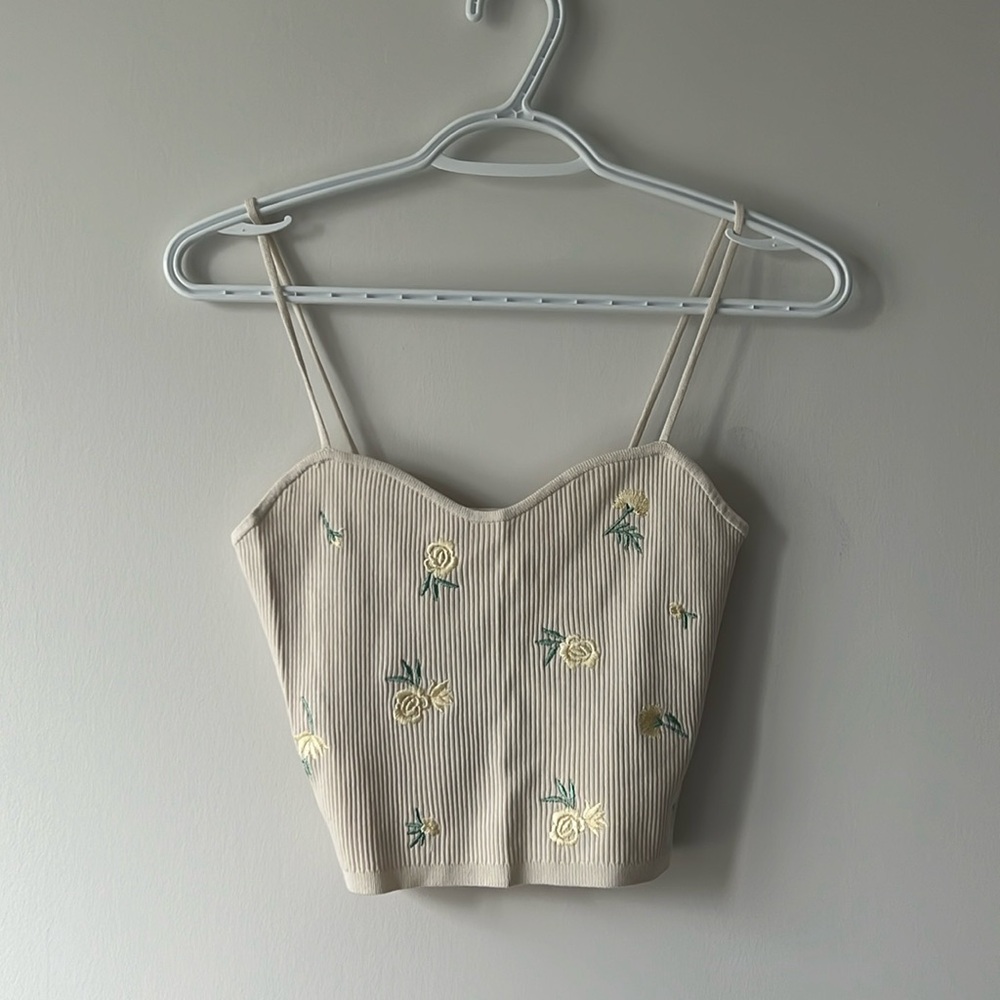 H&M Floral crop top size small